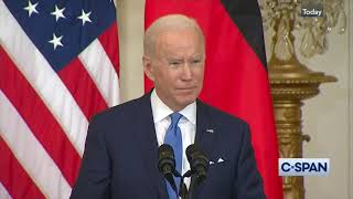 BIDEN quotIf Russia invades Ukraine there will be no longer a Nord Stream 2 We will bring end to itquot [upl. by Nylavad]