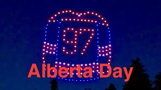 Alberta Day drone show edmonton alberta drone show oilers mcdavid elks albertosaurus [upl. by Trent173]