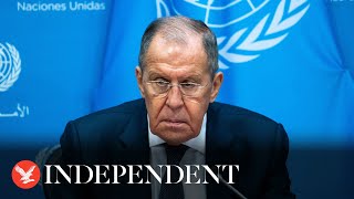 Watch again Russia foreign minister Lavrov attends UN Security Council meeting on Ukraine [upl. by Miharbi858]