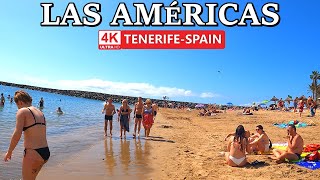 TENERIFE  PLAYA DE LAS AMÉRICAS  Hot Day on the Beach ☀️ 4K Beach Walk ● 2024 [upl. by Hpeosj721]