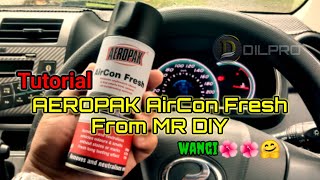 Aeropak Aircon Fresh dari MrDIY  cara cara mewangikan kereta  Tutorial [upl. by Ayerf]