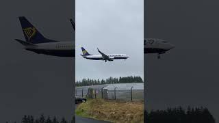 Ryanair extremely hard landing in Knock Airport in terrible weather conditions [upl. by Shiroma]