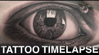 TATTOO TIMELAPSE  REALISTIC EYE PORTRAIT  CHRISSY LEE [upl. by Otirecul]