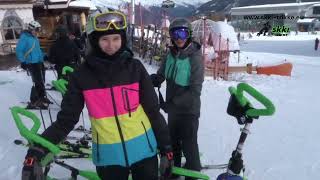 Black Piste Black ski slope Ride on Skki Trikke Speikboden south Tirol Italy [upl. by Magree572]