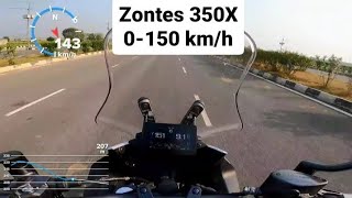 Zontes 350X 0150 kmh ACCELERATION TESTED [upl. by Rollo820]