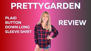 REVIEW of Plaid Button Down long sleeve shirt by PrettyGarden [upl. by Jaan]