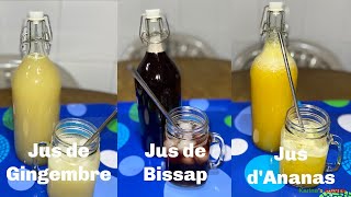 Jus de Gingembre Hibiscus et AnanasFait Maison [upl. by Shawna]