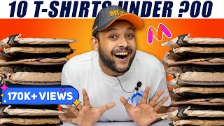 10 BEST TSHIRTS FOR MEN UNDER 400 🔥 MYNTRA HAUL REVIEW 2023  ONE CHANCE [upl. by Ahasuerus]