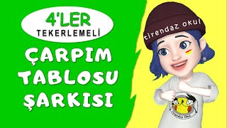 ÇARPIM TABLOSU 4LER ŞARKISI  KOLAY EZBERLEME  TEKERLEME  ANİMASYON [upl. by Yelik]