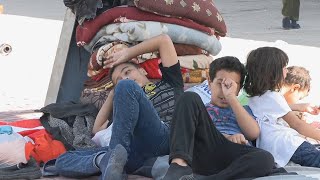 Dozens of Syrian refugees seek shelter in Sidon after fleeing southern Lebanon [upl. by Emerson]