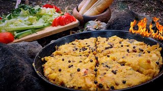 Cooking Persian Chicken frittata in jungle out door vibs  Stuffed Chicken breast [upl. by Atela]