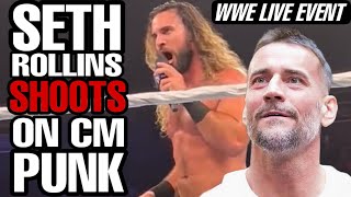 Seth Rollins SHOOTS on CM Punk wwe return WWE LIVE EVENT PROMO [upl. by Cutlerr665]