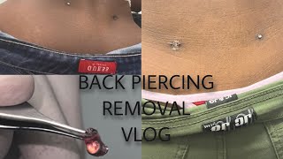 Back piercing removal vlog  Dermal stuck under skin for 2 years come with me to get it out [upl. by Roxie]