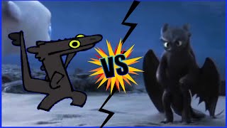 Toothless Dancing Original VS Meme [upl. by Tezzil]