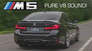 BEST SOUNDING BMW F90 M5 FULL TITANIUM EXHAUST SYSTEM  DOWNPIPES [upl. by Kiyoshi]