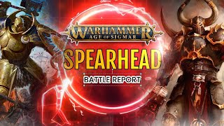 SPEARHEAD Battle Report  Stormcast VS Slaves to Darkness ageofsigmar warhammer [upl. by Arinaid]