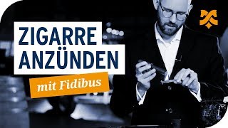 Zigarre anzünden mit Fidibus – brennender Holzspan [upl. by Sucramat]