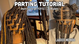 DETAILED Parting Tutorial  How To Get Perfect Parts  Medium Knotless Braids [upl. by Gino]