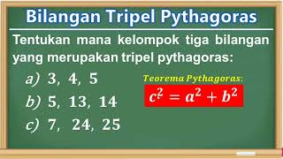 Cara Mudah Mencari Bilangan Tripel Pythagoras Kelas 8 [upl. by Jamima]