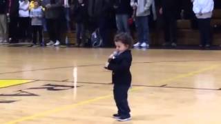 NFL players 2yearold son belts out national anthem [upl. by Shue]