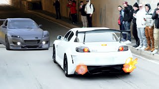 Mazda RX8  Crazy SOUNDS Flames and Turbo Accelerations [upl. by Derina399]