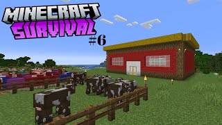 Minecraft Survival  Building a barn 6 [upl. by Llenral]