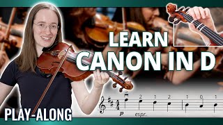 How to Play Canon in D  Violin Play Along with FREE Sheet Music [upl. by Anadroj]