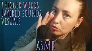 Trigger words w Layered sounds  Personal attention• ASMR• [upl. by Holtz110]