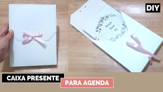 Como fazer Embalagem de Presente para Livros e Agendas  Caixa Envelope com Papel Cartão  DIY [upl. by Nirrok]