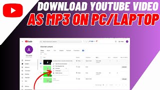 How To Download YouTube Studio Videos As MP3 On PCLaptopComputer  Using VLC Media Player [upl. by Imalda]