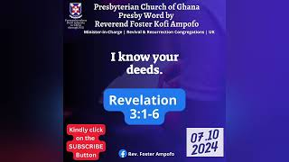 PCG Presbyterian Church of Ghana Almanac Presby Word by Rev Foster Ampofo 071024 [upl. by Helprin]