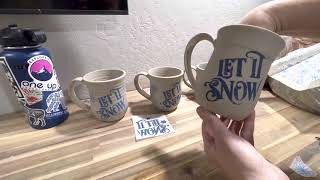 Pottery applying DIY underglaze transfer to a mug [upl. by Judon110]