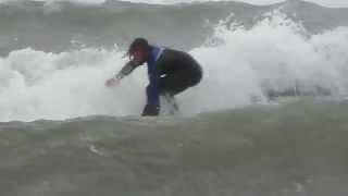 Surfing at Langland Bay Gower Peninsula Wales [upl. by Derrik387]