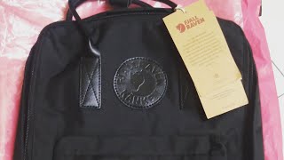 Unboxing Fjallraven Kanken No 2 Full Black Backpack Laptop Bag [upl. by Runkle243]