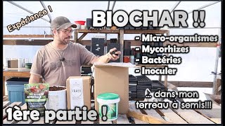 Québec  BIOCHAR dans mon TERREAU  Expérience 1  Inoculer dominance fongique ou bactérienne [upl. by Kciderf]