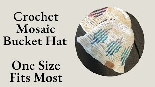 Crochet Mosaic Bucket Hat  Nia crochet  Pattern 32 [upl. by Assej]