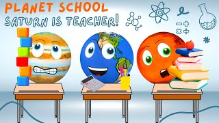 The Solar System Planets go to School Learning about Moons Planets and Space [upl. by Eignat785]