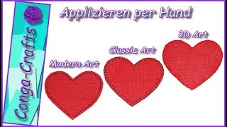 108  Applizieren per Hand in 3 Versionen DIY nähen – applique by hand sewing [upl. by Tirzah]