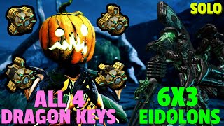 Warframe  Eidolon 6x3 Solo  WITH ALL 4 DRAGON KEYS  No RivenBlessCipherPads [upl. by Nnailuj]