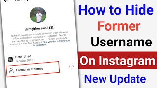 How to Hide Former Username On Instagram 2024  Hide Instagram Old UsernameTurn Off Former Username [upl. by Massimiliano]