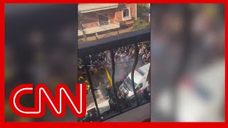 Video shows moment of walkietalkie explosion at funeral in Lebanon [upl. by Xonel]