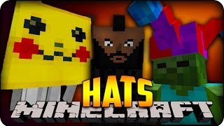 Minecraft Mods  HAT MOD  PIKACHU GHAST JESTER ZOMBIE amp MRT THE ENDERMAN  Mod Showcase [upl. by Ennylyak]