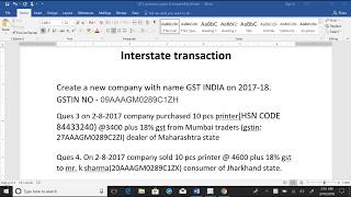 GST transaction with other state [upl. by Damahom350]