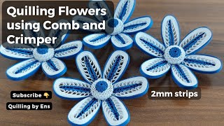 Basic Quilling Flowers with Comb filigree quilling basteln handmade trending viral paperflower [upl. by Daraj327]