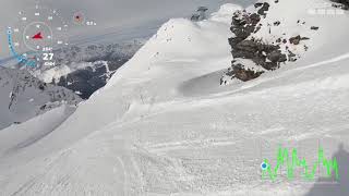 4 Vallees Gentianes  la Chaux snowboard gopro gps [upl. by Ativla]