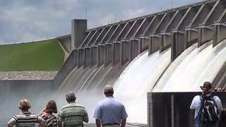 Flood Gates Opening at Clark Hill Dam [upl. by Atiuqan]