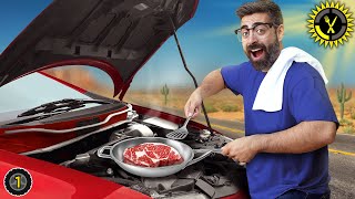 I Cooked a Steak on My Car Engine  Food Theory on the Road [upl. by Er]