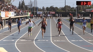 2016 TF  CIFss FINALS Div 4  Girls 100 Meters [upl. by Rhetta]