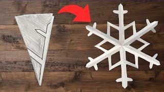 Cómo hacer un copo de nieve de papel 1  Copo de nieve Kirigami  Manualidades Navideñas Con Papel [upl. by Akiem411]