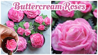 Pipe Buttercream Roses On Cupcakes [upl. by Moretta]